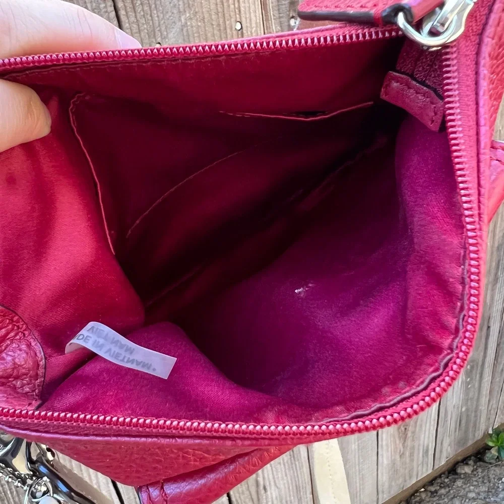 Coach Park F49170 Red Pebbled Leather Swingback Small Crossbody Shoulder Bag